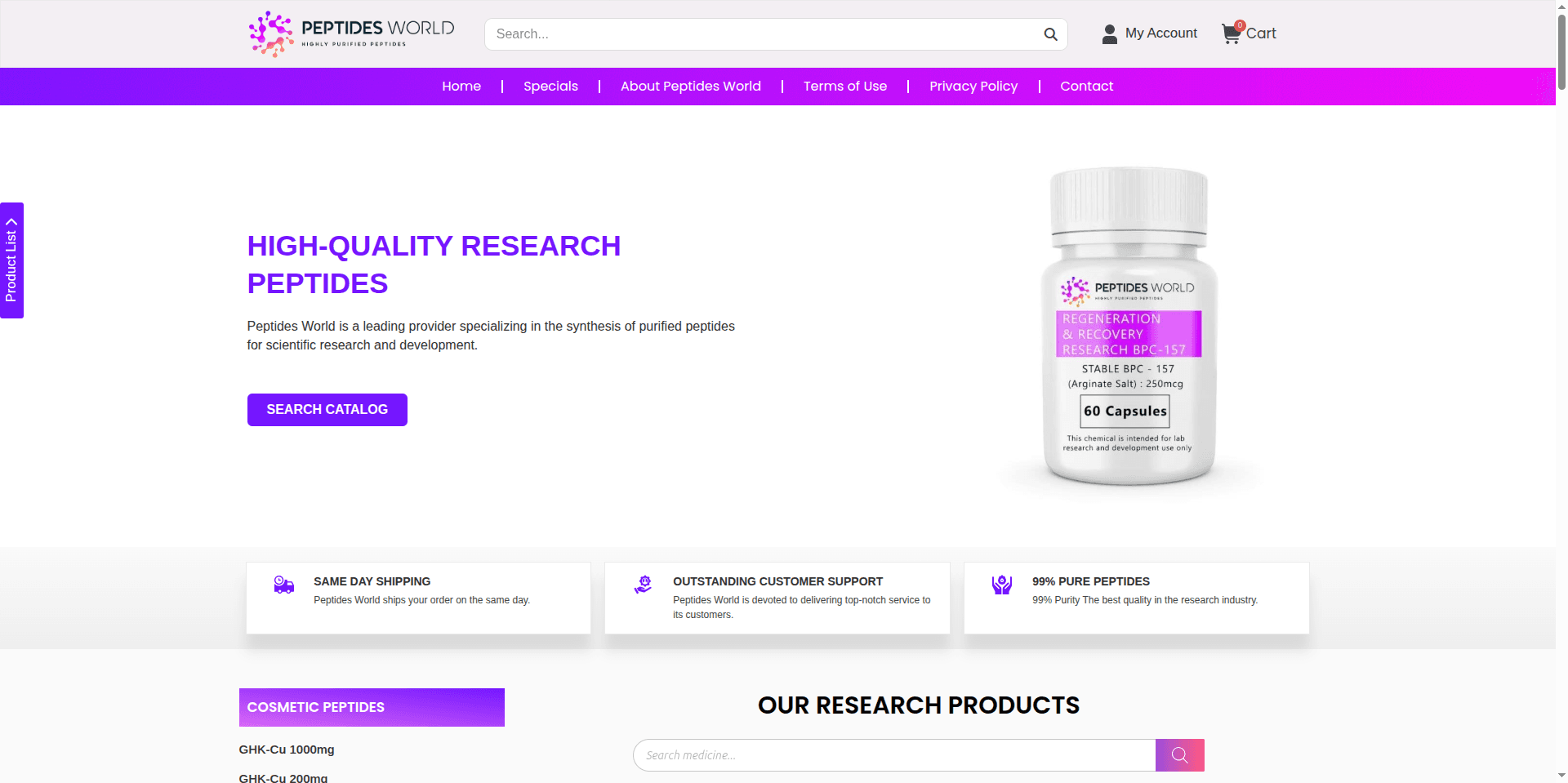 Peptides — High-Quality Research Peptides.